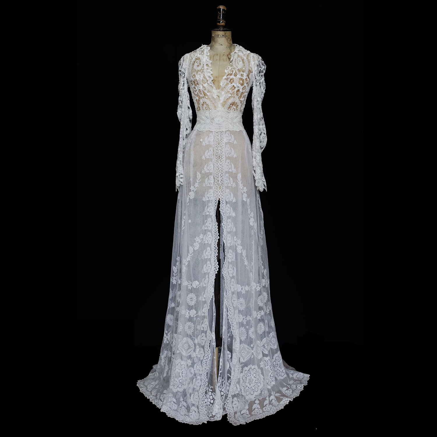 Edwardian Tape Lace and Fine Muslin Wedding Dress — jane bourvis