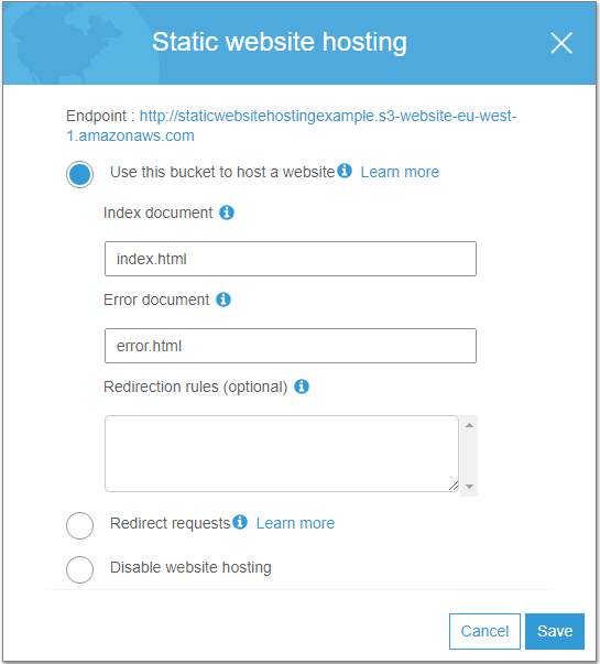 Enable Static website hosting S3.png