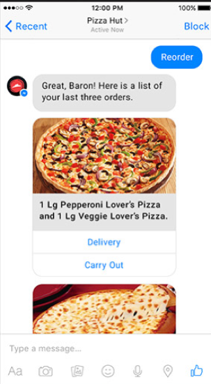 Pizza Hut chatbot