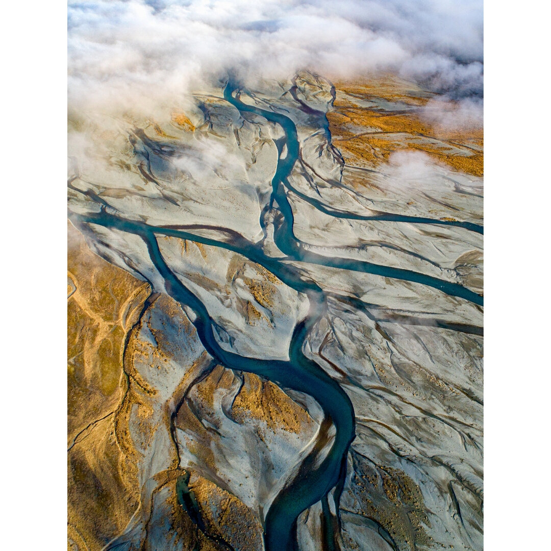 The braided rivers of the South Island of New Zealand which inspired the FLOW Collection. Photo courtesy of Talman Madsen.