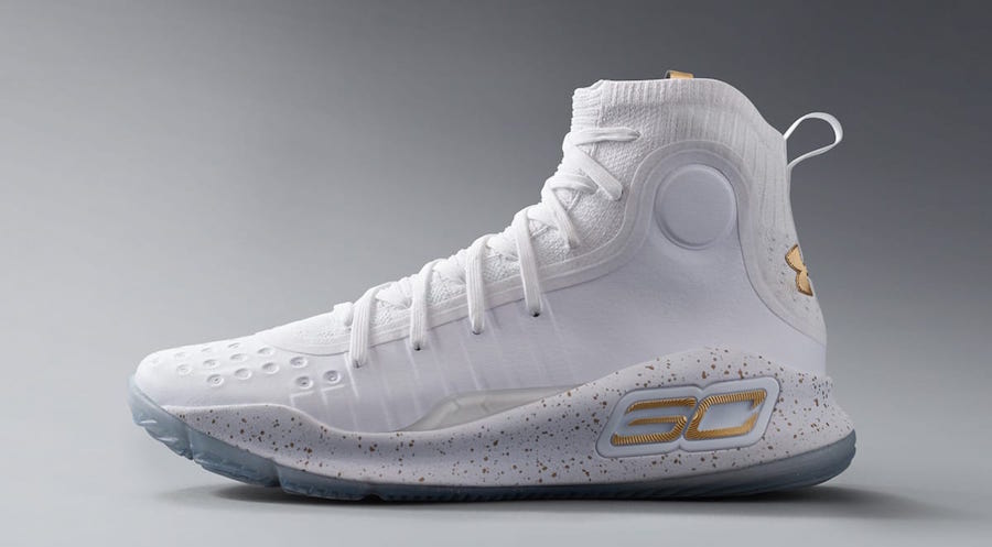 The Under Armour Curry 4 White/Gold 