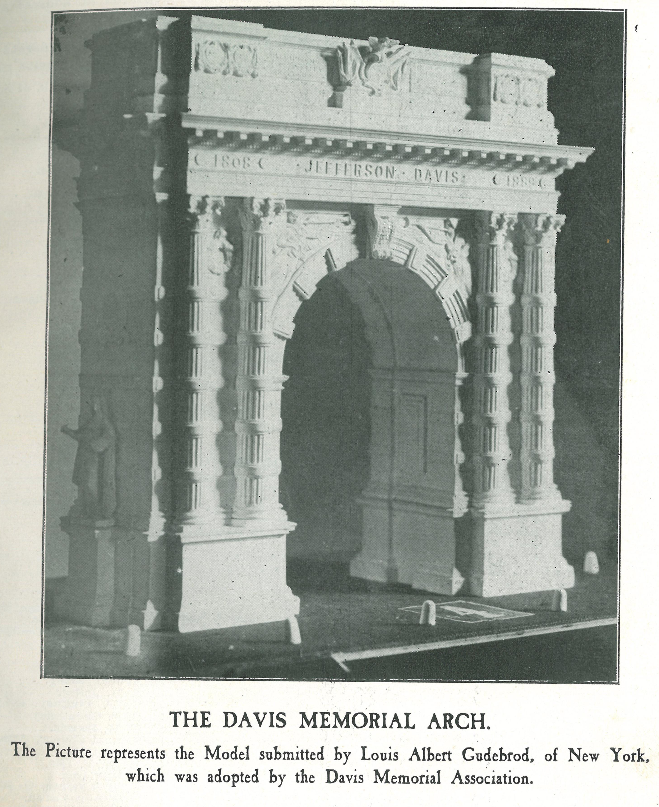 Proposed Jefferson Davis Memorial arch for Broad Street