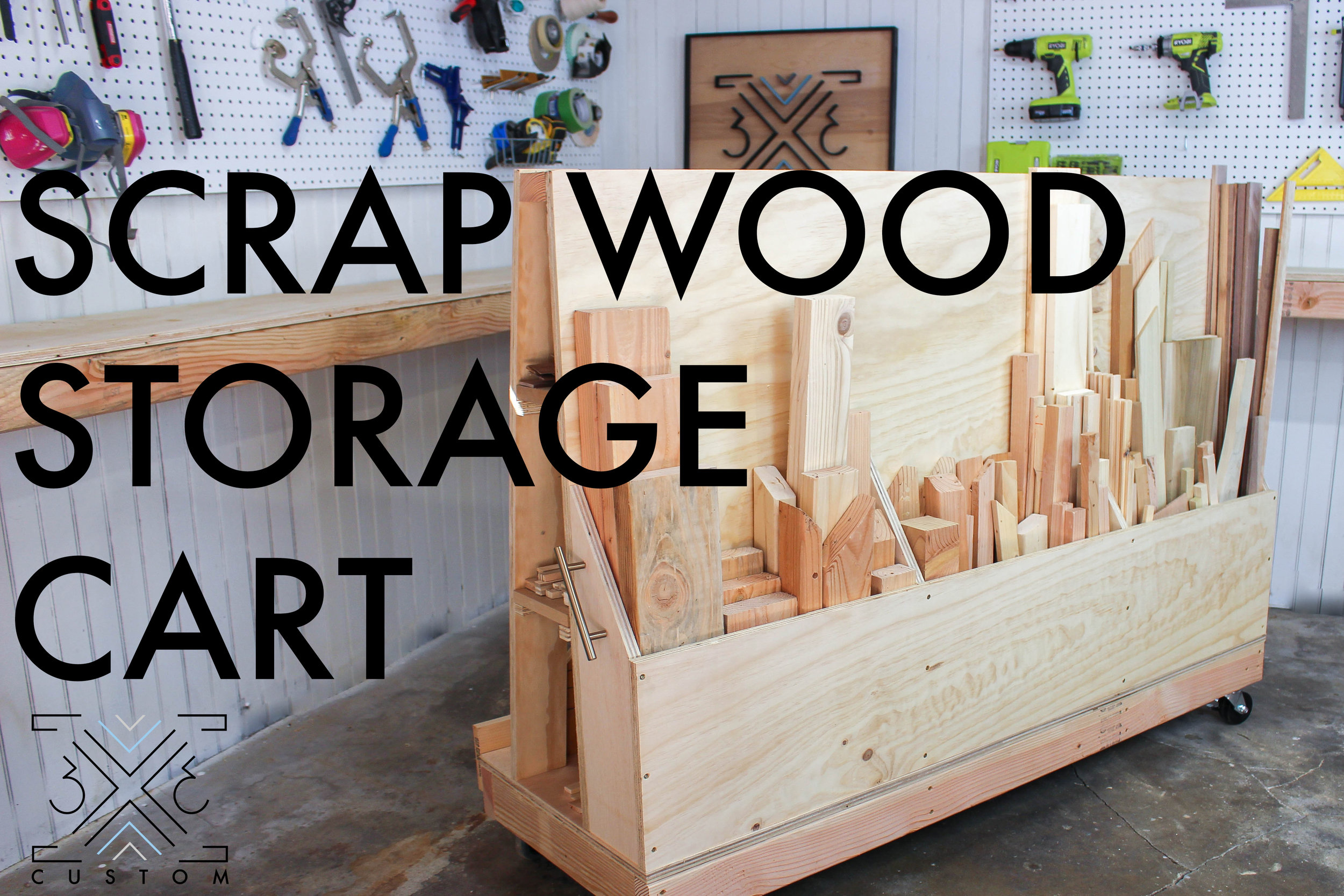 Rolling Scrap Wood Storage Cart â€