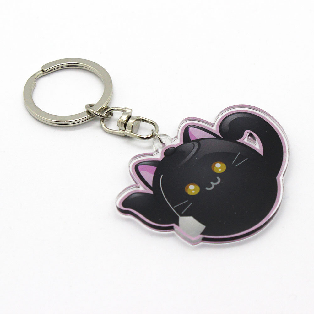 Black cat acrylic keychain