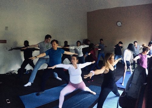 One of our mind+body focused activities offered during the hackathon: 30 min yoga workshops