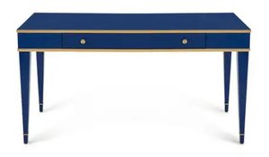 Chic navy writing table by Barclay Buttera