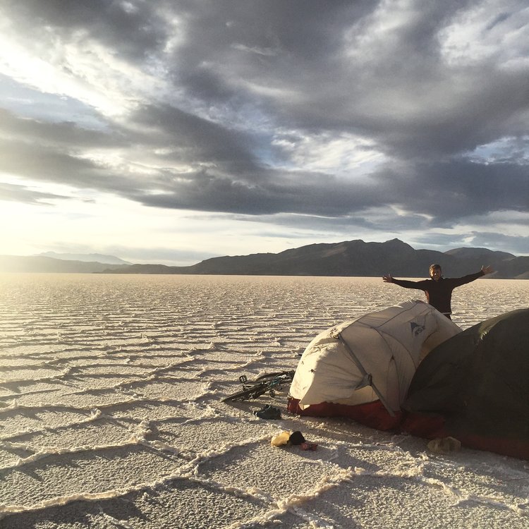  Camping on the Bolivian salt flats. Choosing a spot on this occasion was fairly simple. 