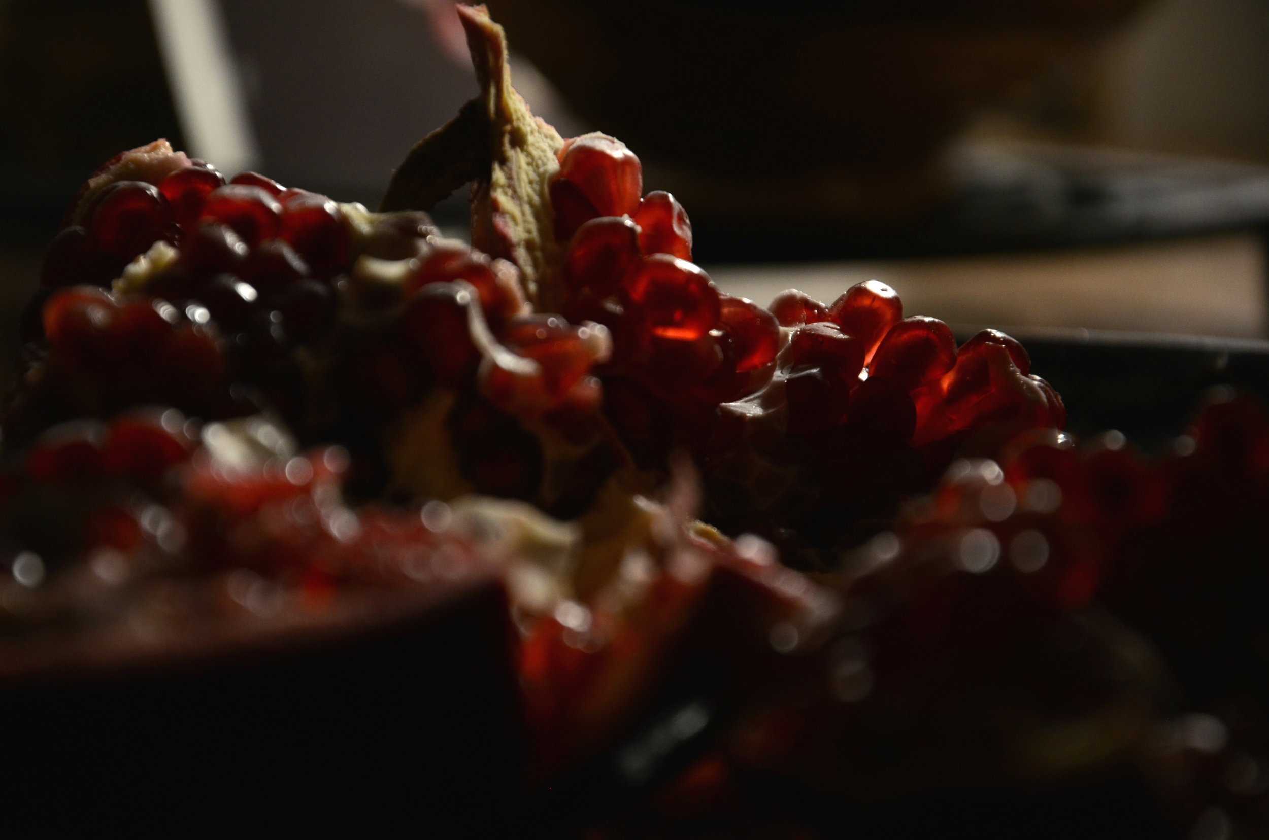 Pomegranate Seeds in Light