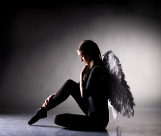 Woman with angel wings