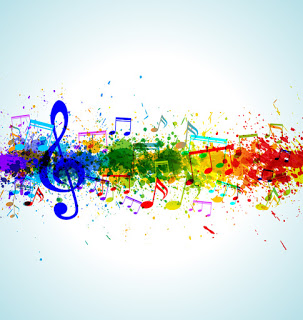 Colourful music notes