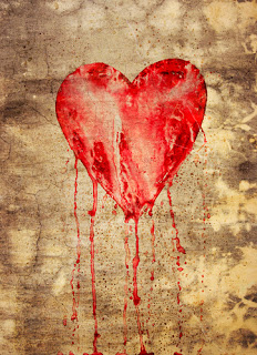 Bleeding broken heart illustration