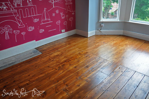 Victorian wooden floor renovation using Osmo Polyx Oil in Amber 3072 - by Simply The Nest,m a UK renovation blog