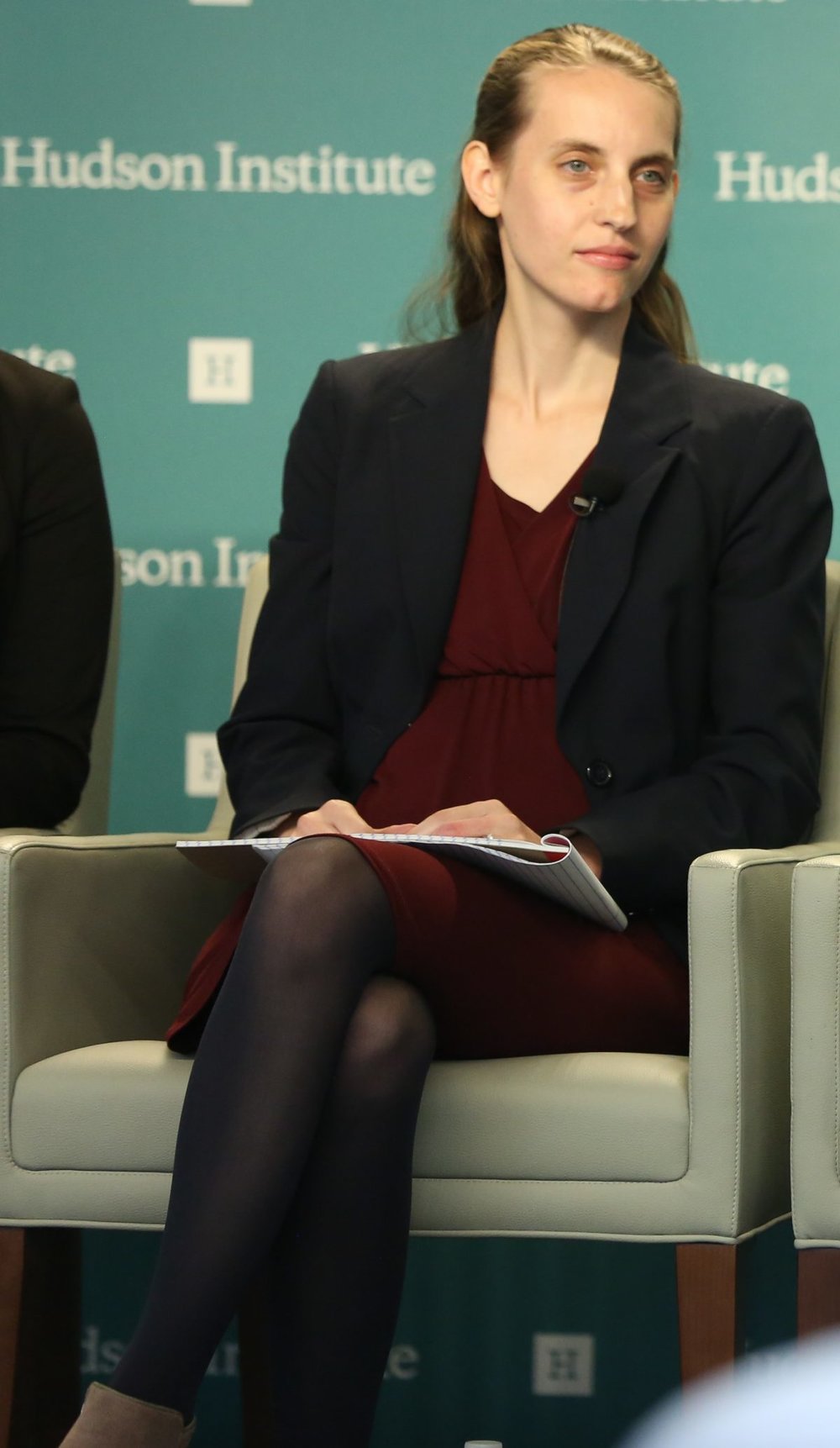  Rachelle Peterson, policy director at the National Association of Scholars, speaking at the “Mark Palmer Forum: China’s Global Challenge to Democratic Freedom” at the Hudson Institute in Washington on Oct. 27, 2018. (York Du/NTD) 