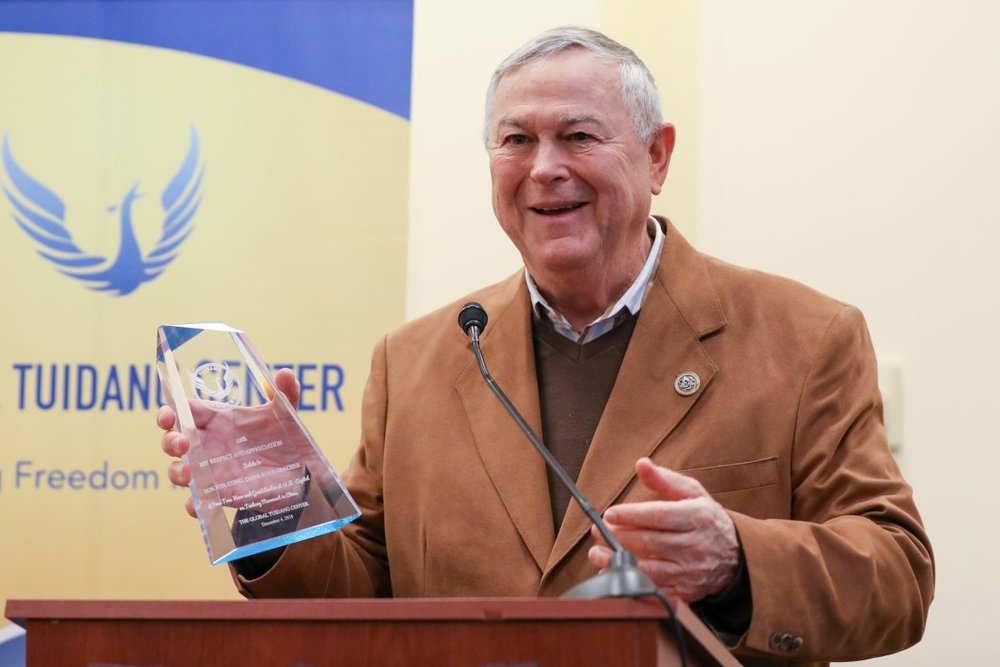 Rep. Dana Rohrabacher (R-Calif.), speaks at the Deteriorating Human Rights and Tuidang Movement in China forum after receiving an appreciation award from the Global Service Center for Quitting the Chinese Communist Party, on Capitol Hill in Washington on Dec. 4, 2018. (Samira Bouaou/The Epoch Times)