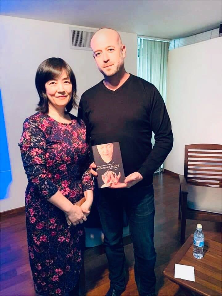 Jennifer with Avi Gruber, mayor of Ramat Hashasharon, Israel, after a successful Free China: The Courage to Believe screening in Israel on Feb 7, 2019.