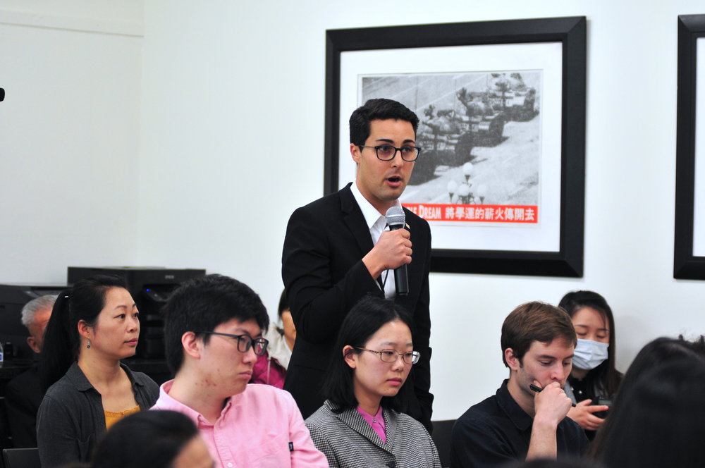 Kyle Olbert, director of operations of the  East Turkistan National Awakening Movement  at the  Citizen Power Initiatives for China  in Washington on April 22, 2019 (Lynn Lin/The Epoch Times)