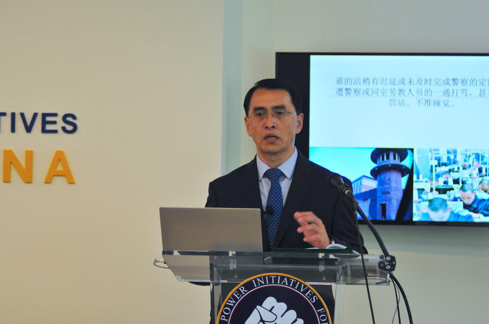 Yu Ming speaks at the  Citizen Power Initiatives for China  in Washington on April 22, 2019 (Lynn Lin/The Epoch Times)