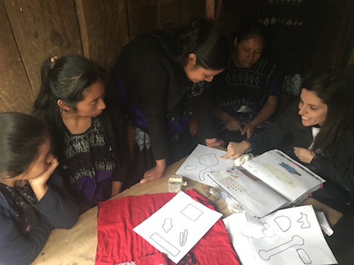   Chenalho, Chiapas, Mexico -&nbsp;Erika, Amor &amp; Rosas´ Creative Director, is giving instructions to the group and Amalia is translating to Tzotzil.&nbsp;  
