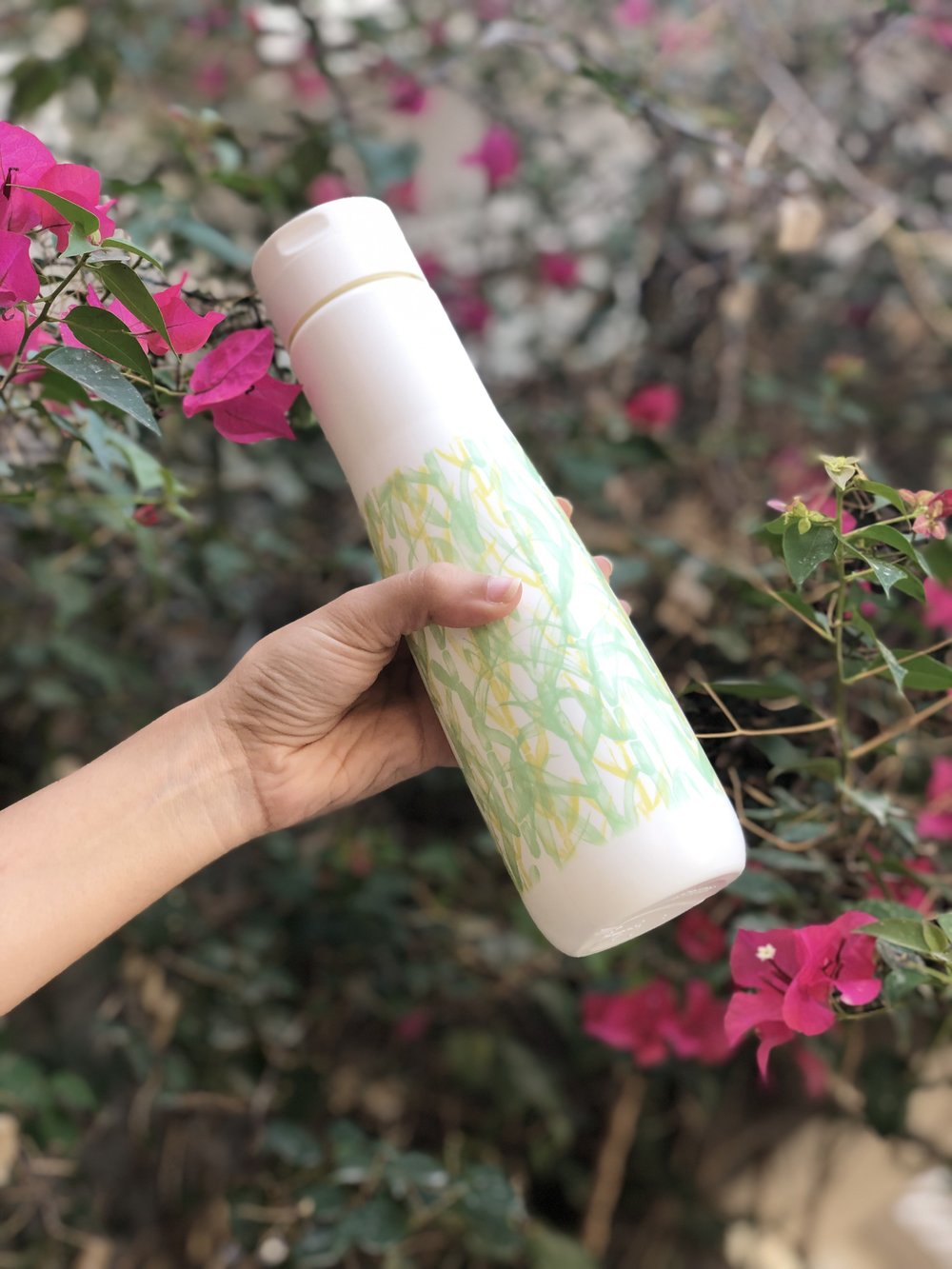 The Namaste reusable water bottle
