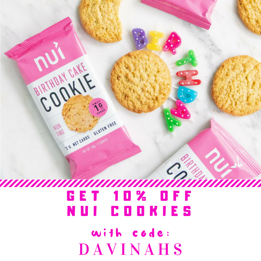 Nui Cookies discount code for 10% off with DRDAVINAHS
