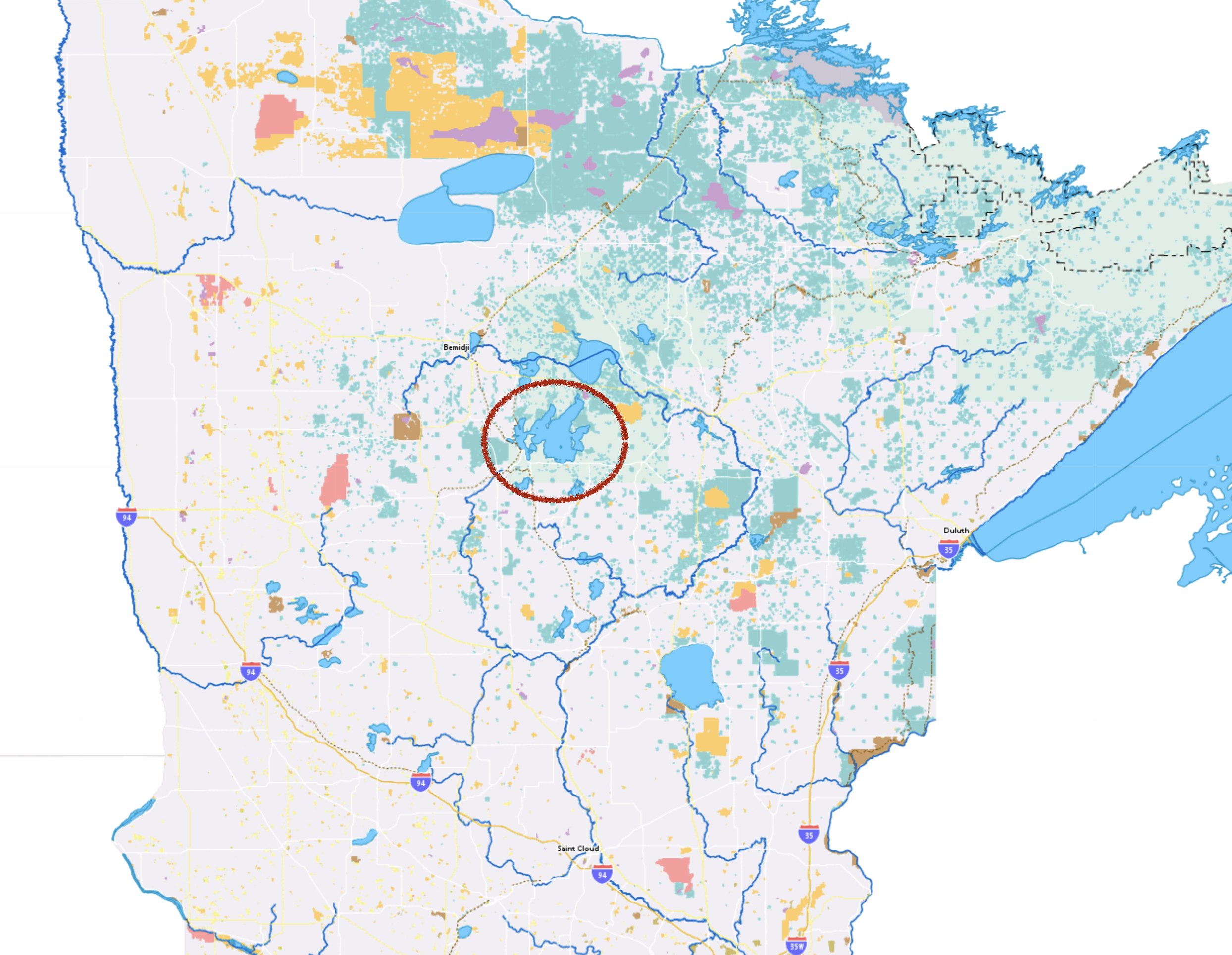 Map of Minnesota Lakes