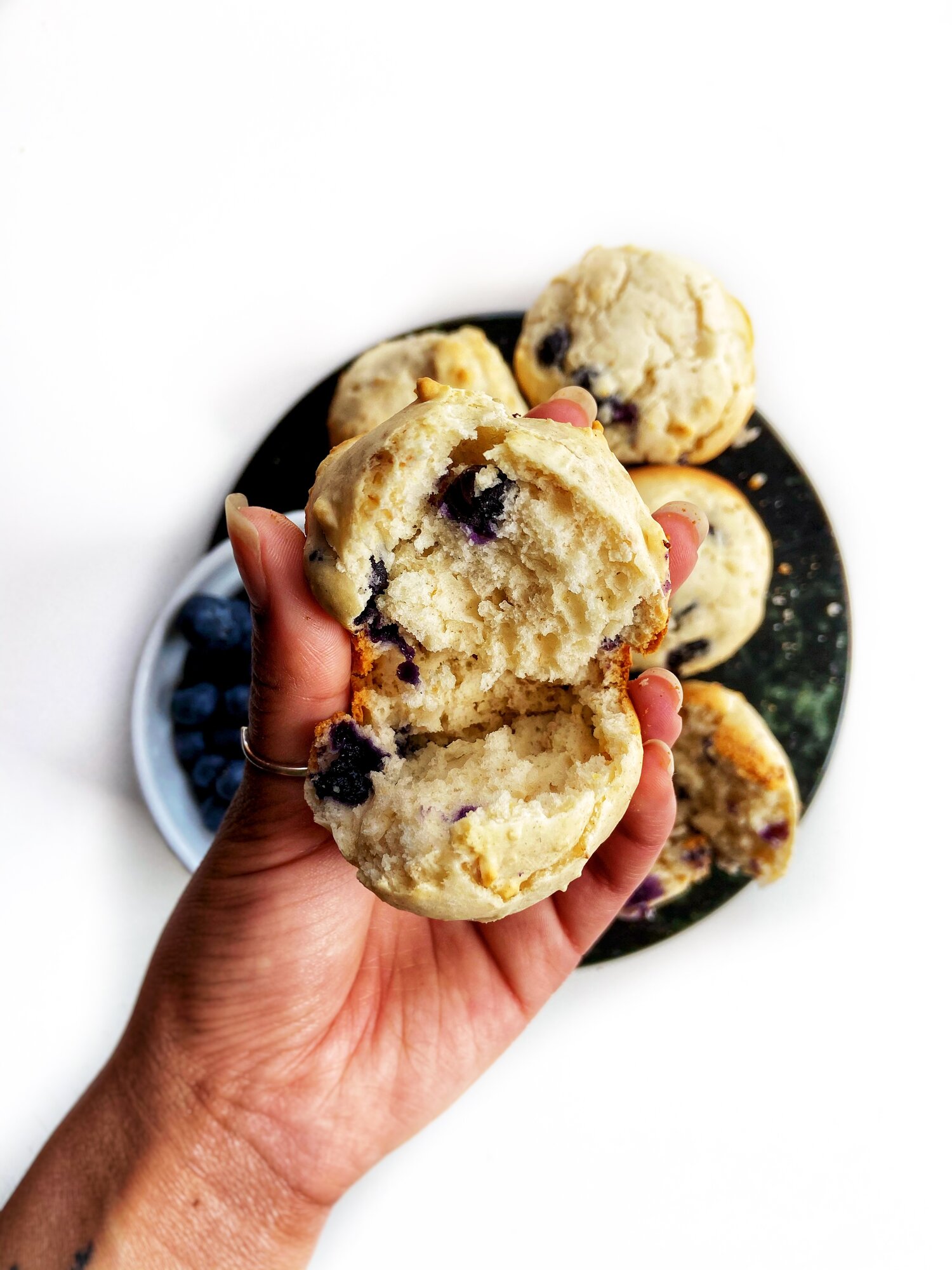 Vegan Blueberry Biscuits (Five Ingredients!)