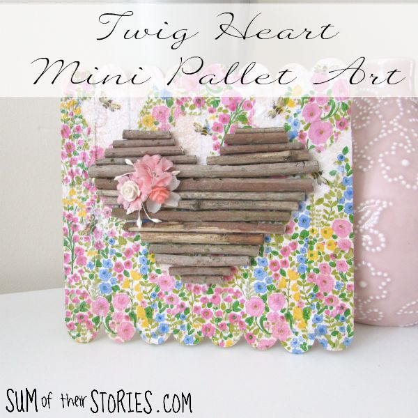 How to make twig heart mini pallet art