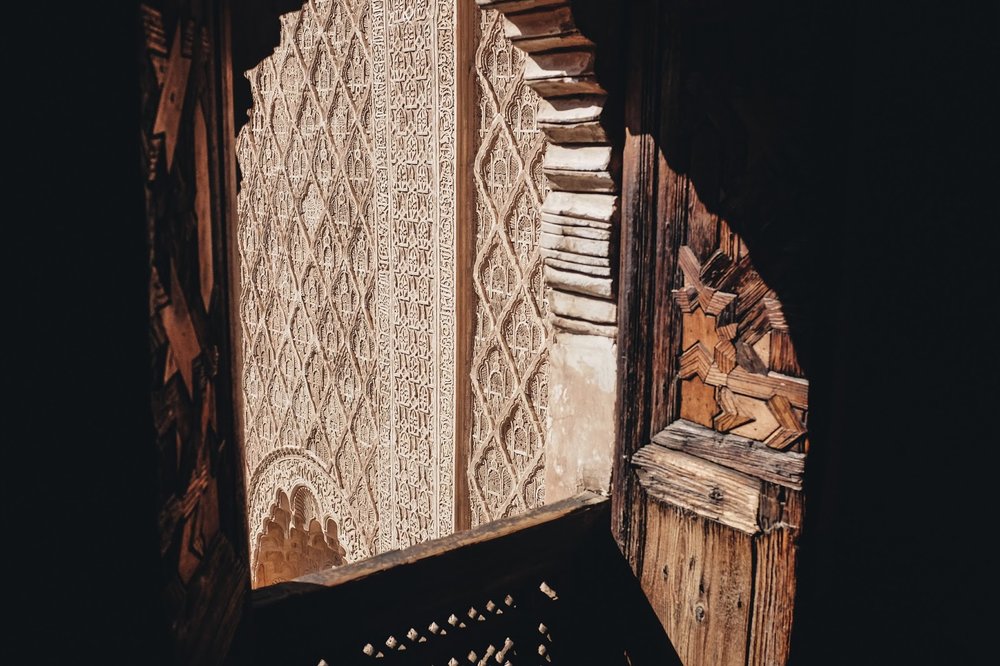Shot from a dorm room in The Ben Youssef Madrasa Marrakech Morocco