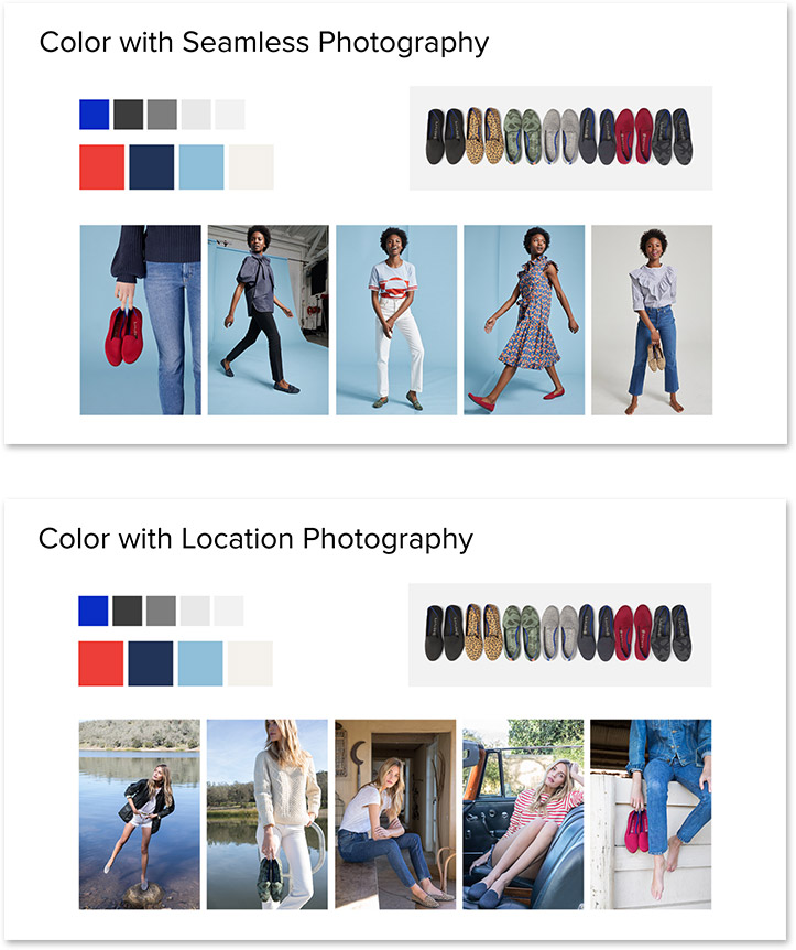 Color Palette and Photography for Rothy's Artist Series Lookbook