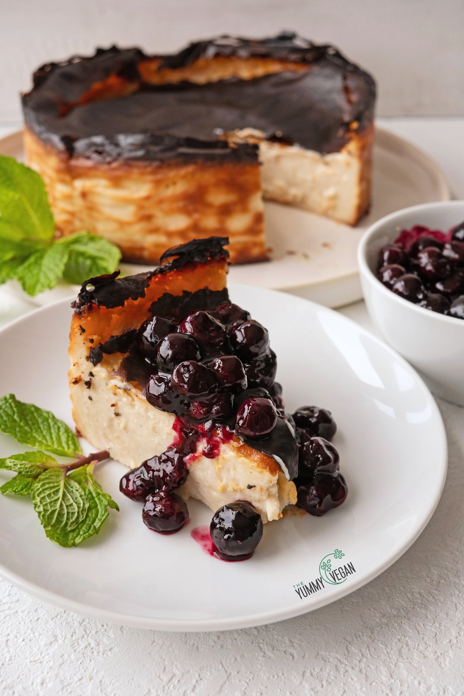 Vegan Basque Style Cheesecake — The Yummy Vegan