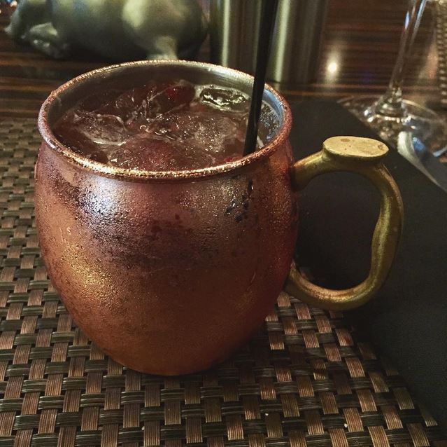 Raspberry Moscow Mule at Morton's Grill Houston