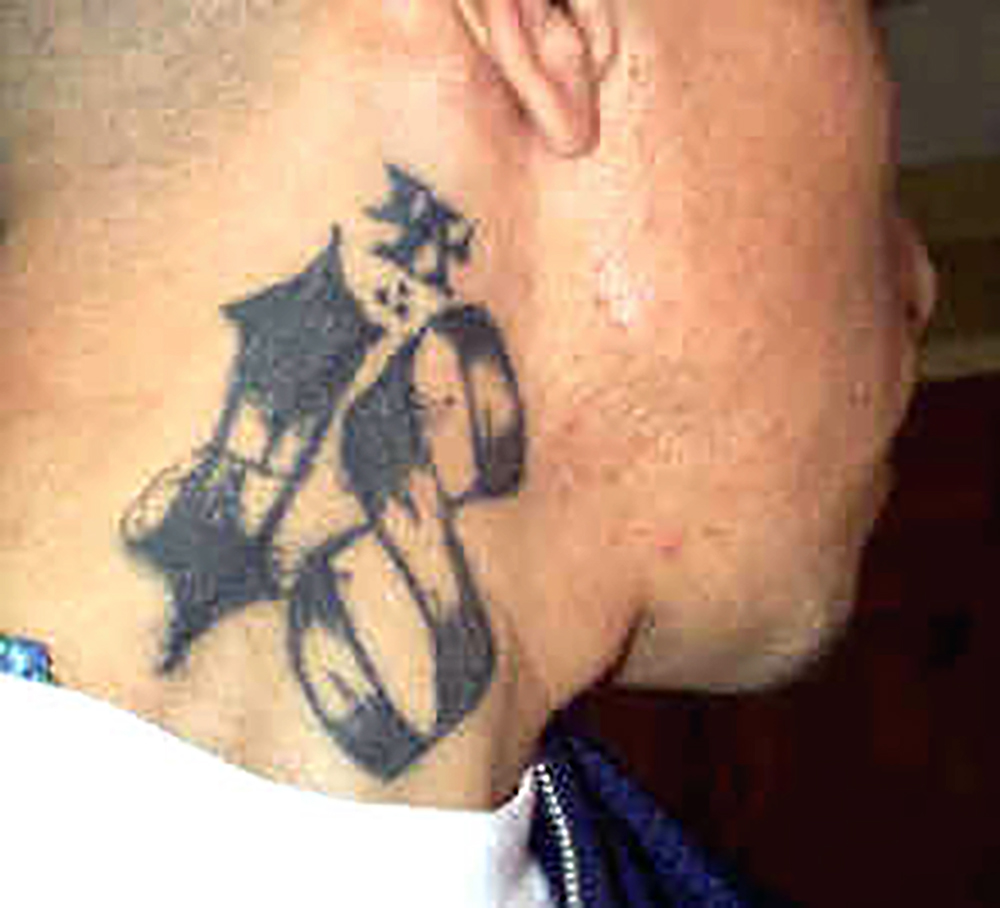 Tattoo of a gang member from New York