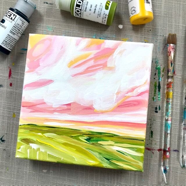 How To Paint An Abstract Landscape Step By Step For Beginners Elle Byers Art