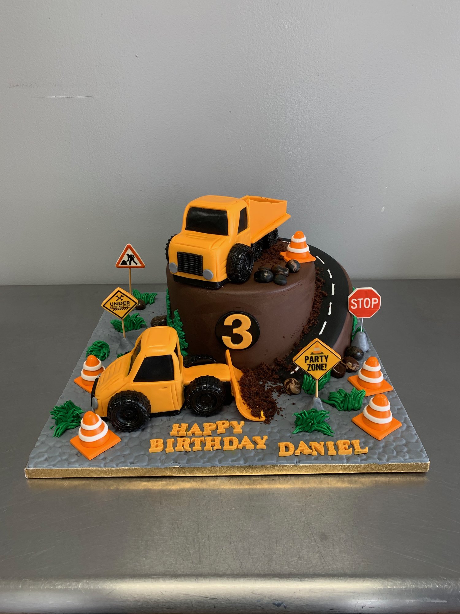 Construction Trucks Birthday Cake — Skazka Cakes