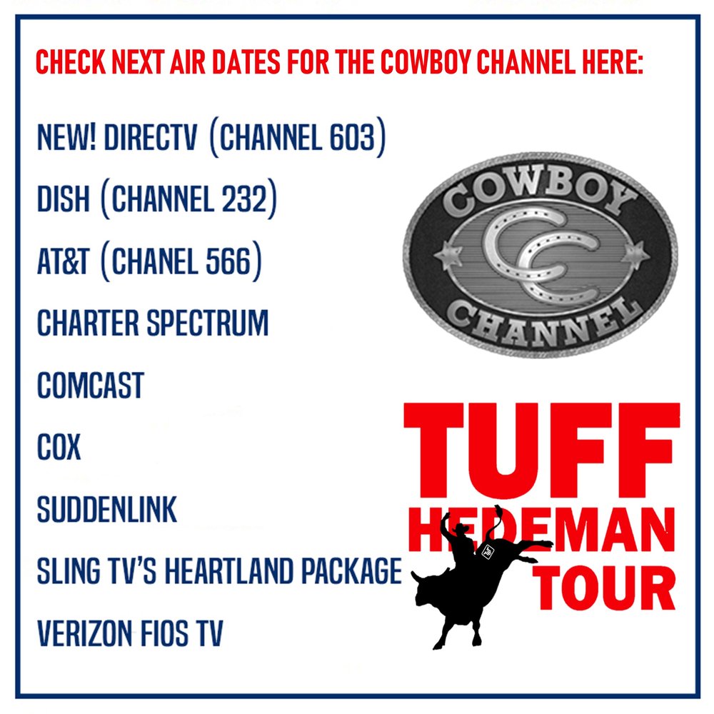 tv schedule — tuff hedeman bull riding