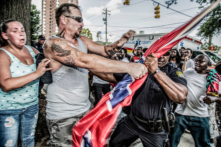 White Supremacist rally for Confederate Flag, South Carolina, 2015 ©Mark Peterson, 2018 W. Eugene Smith Fund Grant Recipient
