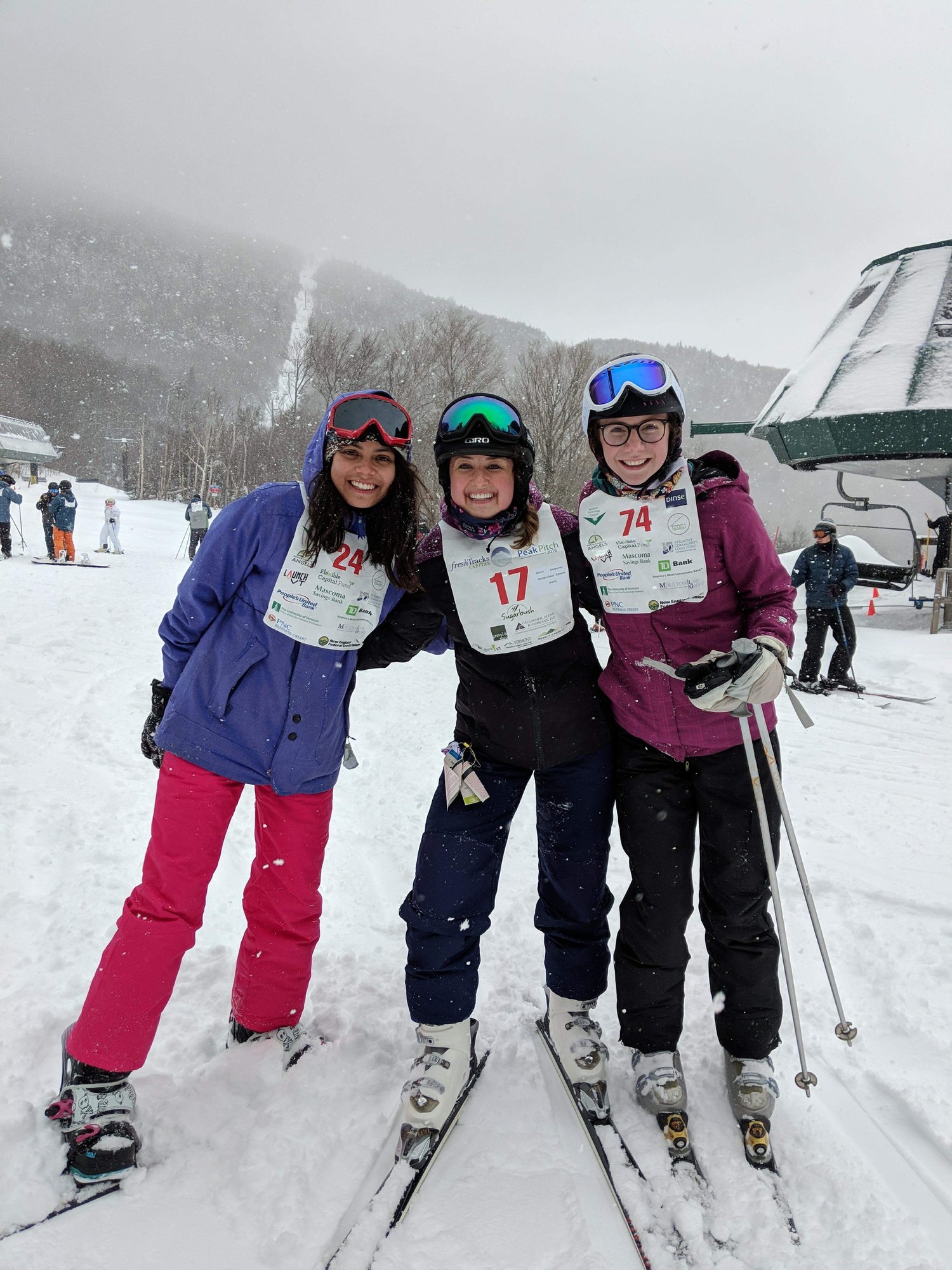 The founding team representing SheFly at Peak Pitch in Sugarbush, Vermont.