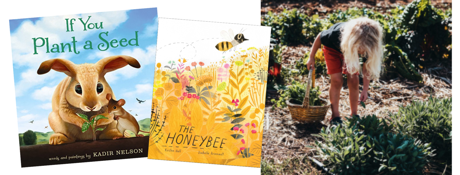If You Plant a Seed  by Kadir Nelson (Balzer &amp; Bray, 2015),  The Honeybee  written by Kirsten Hall, illustrated by Isabelle Arsenault (Atheneum Books, 2018), photo courtesy of keikiandplow.com
