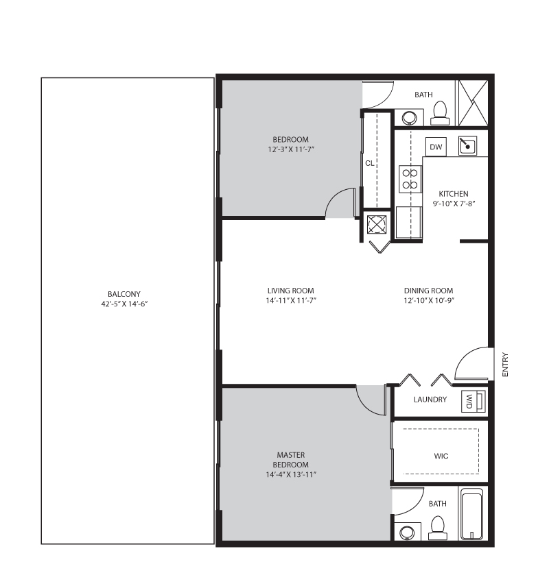 2 Bedroom / 2 Bath - C Floor Plan 4