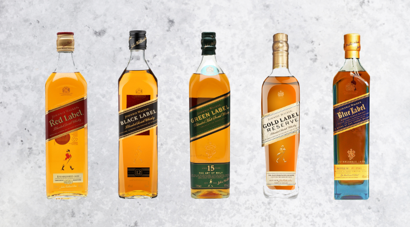 Red label black label blue label green label gold label The Colours Of Johnnie Walker The Three Drinkers