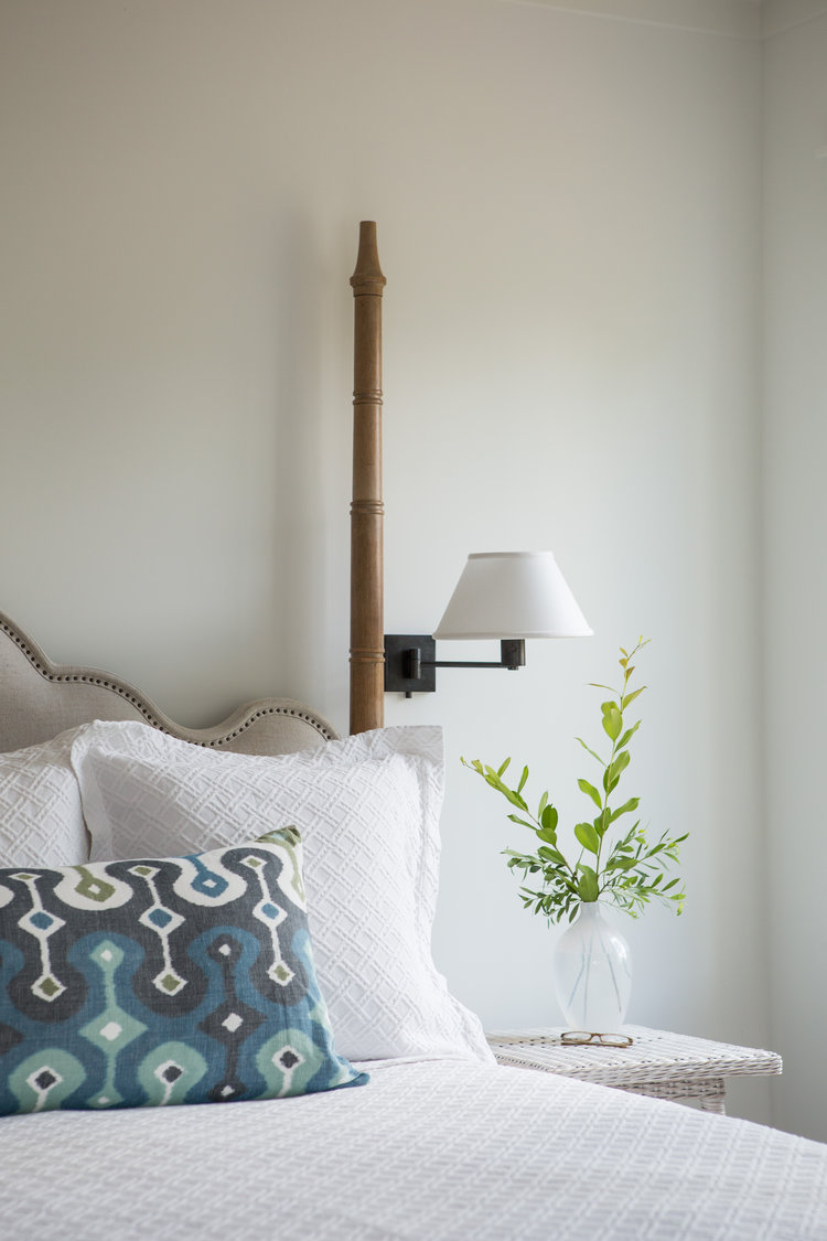 Cottage style bedroom. Coastal Cottage Interior Design Inspiration from Lisa Furey.