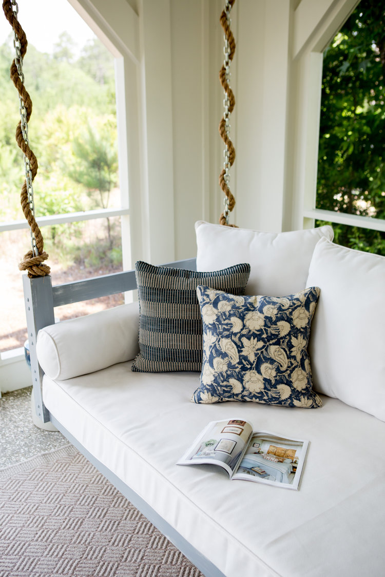 Swing on screen porch. Coastal Cottage Interior Design Inspiration - Part 1 {Get the Look!}