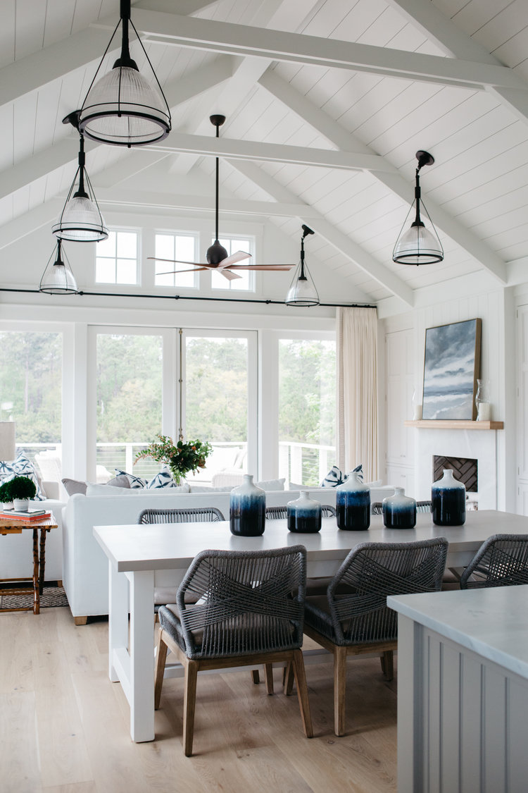 Great room with shiplap and blue accents. Modern farmhouse inspiration. Coastal Cottage Interior Design Inspiration - Part 1 {Get the Look!}#livingroom #shiplap #cottagestyle #coastaldecor