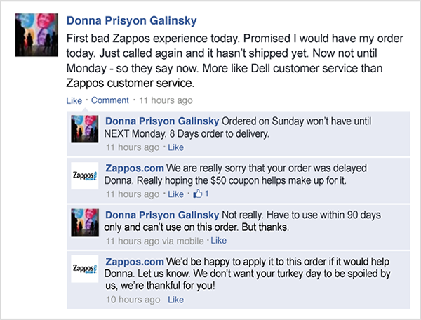 Zappos.com responds to an unhappy customer