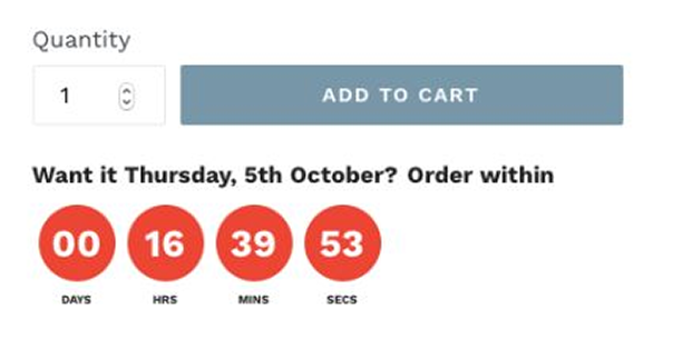 Oder Deadline's countdown calculator embedded on a website