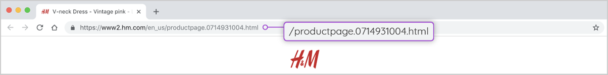 H&M product page url