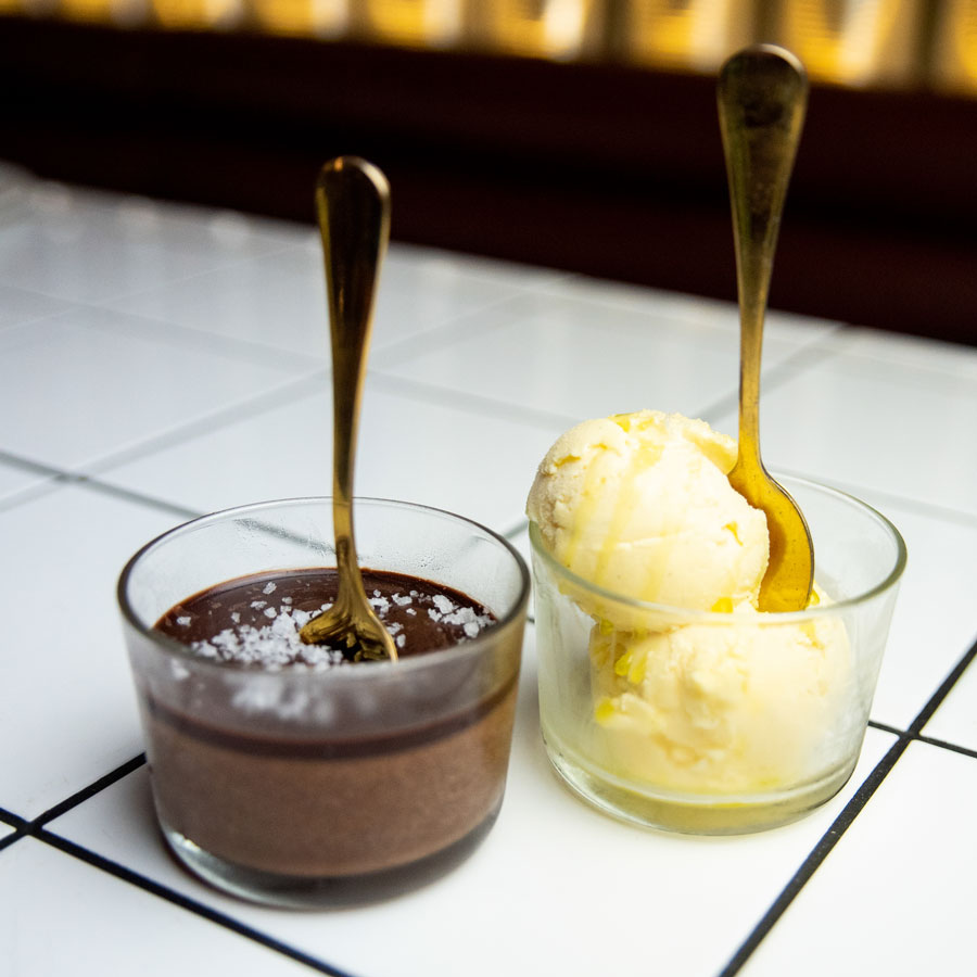 Pi Pizza Dublin, picure of the CHOCOLATE BUDINO and VANILLA ICE CREAM in the resaurant, not available for takeaway