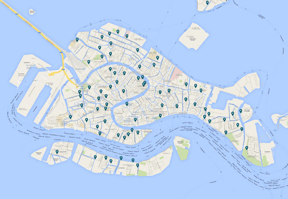 Afbeeldingsresultaat voor venice waste boats map