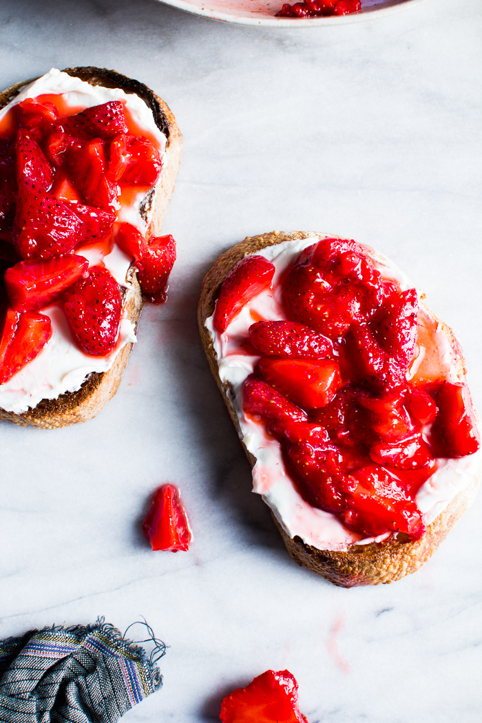 Cream Cheese and Macerated Strawberry Toast — Flourishing Foodie