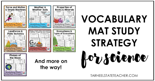 Vocabulary Mat study strategy, activities and ideas for teaching science vocabulary